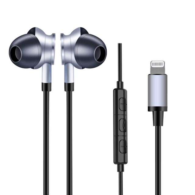 MFi Certified Metal In-ear Stereo Wired Headset Earphone with C100 Connector for iPhone 11/11Pro