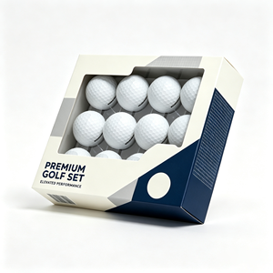Caja de lujo para pelotas de golf con ventana transparente y revestimiento de plástico, embalaje rígido, diseño de alta gama para regalo y manualidades. - Product Image 1