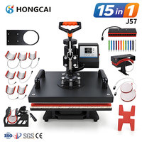 Mesin Press Panas Profesional 15 in 1 untuk Sublimasi Kaos, Mug, Topi, Casing Ponsel, dan Tali Gantungan