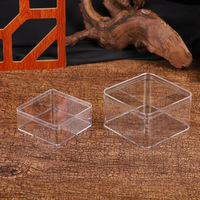 Boîtes à bonbons carrées en plastique transparent de qualité alimentaire PS avec couvercles, pour mariage et célébrations, emballage cadeau, logos imprimés, épaisseur 1,8 mm, vente en gros