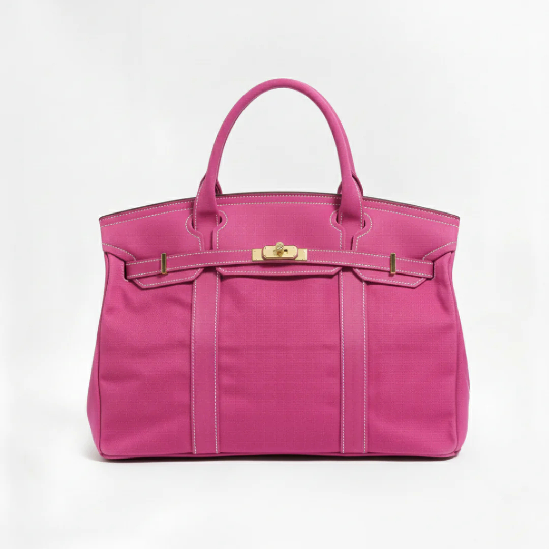 Sac fourre-tout en toile rose uni