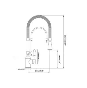 Printemps Pull out brossé or <span class=keywords><strong>vintage</strong></span> chaud froid mélangeur purificateur eau flexible robinet de <span class=keywords><strong>cuisine</strong></span> - Product Image 3