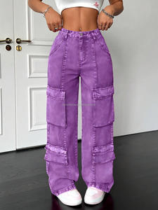 Nuovi <span class=keywords><strong>Jeans</strong></span> Rosa Personalizzati per <span class=keywords><strong>Donna</strong></span>, con <span class=keywords><strong>Motivi</strong></span> Traforati e Sfumati, Stile Oversize Hip-Hop - Product Image 4