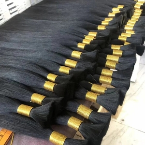 Capelli Umani Brasiliani Lisci Naturali per Trecce Senza Trama, Ciocche per Trecce Boho, Estensioni per Capelli Ricci - Product Image 1