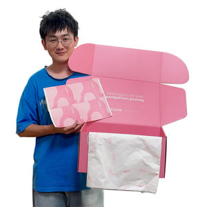 אריזת מתנה ורודה גלי אריזת מתנה ורוד אריזות ביגוד מותאם אישית אריזת נייר קרטון - Product Image 2