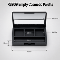 Emballage de maquillage miniature OEM & ODM, boîte à fard à paupières vide en plastique de luxe avec logo personnalisé et miroir