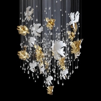 Nouveau design Décoration d'intérieur Villa de luxe Lustre moderne à LED personnalisé Lustre art déco pour villa hôtel salle de bal