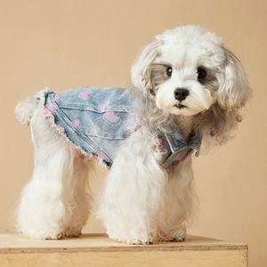 Chaleco para perro con patrón de corazón nuevo de alta calidad, chaqueta vaquera bonita para perro, <span class=keywords><strong>ropa</strong></span> para mascotas de primavera y verano - Product Image 3