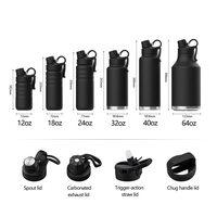 Gourde isotherme personnalisée grande capacité 40 oz avec paille, en acier inoxydable revêtu, pour le sport