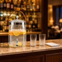 Distributeur de boissons commercial en libre-service avec robinet, en PET transparent, robuste, pour restaurants, buffets, traiteurs