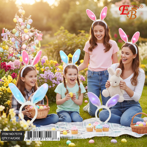 11" <b>Rabbit</b> Headband with <b>Light</b> 144Pcs/CS Easter Holiday Supplies Model 75118 - Product Image 3