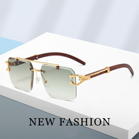 Nouvelles lunettes de soleil carrées sans monture, vente en gros, lunettes de mode, haute qualité, protection UV400, lunettes de soleil de marque pour femmes