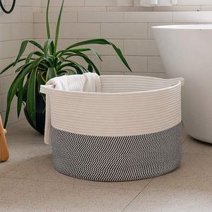 Panier à <span class=keywords><strong>linge</strong></span> en <span class=keywords><strong>corde</strong></span> de coton extra large, tissé, pour vêtements sales et couvertures - Product Image 5