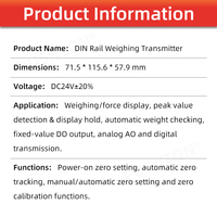 Transmisor de Pesaje Digital PUSHTON para Riel DIN, Interfaz RS485 RS232, Amplificador de Celda de Carga, Equipo de Pesaje Industrial OEM