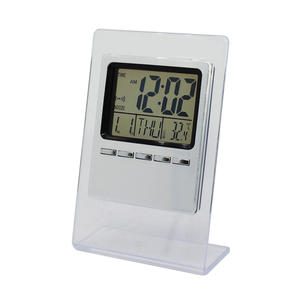 Horloge de bureau électronique transparente moderne pour la maison, avec affichage de la température et fonction de répétition - Product Image 1