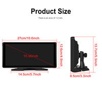 10.36 "Portable Android 13.0 Smart Video Player GPS Caméra arrière Wifi CarPlay/Android Auto Support-Tableau de bord Mirror Link TV