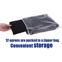 Lot de 12 bavoirs unisexe noir tablier en vrac avec 2 poches spacieuses lavables pour la cuisine artisanat barbecue dessin