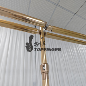 Topfinger 2025 precio barato Color personalizado y logotipo cortina dorada tubo telescópico de aluminio telón de fondo forma personalizable para boda - Product Image 5