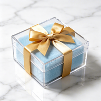 Boîte cadeau en acrylique transparente de qualité supérieure, boîte de présentation rectangulaire transparente avec couvercle, boîte de rangement de luxe pour montres, bijoux et souvenirs