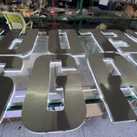 Enseignes lumineuses LED 3D murales en acier inoxydable avec transformateur et télécommande pour la décoration des bars, centres commerciaux, mariages et hôtels