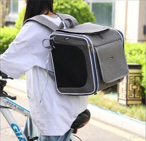 애완동물 자전거 캐리어 가방 접이식 소형 애완동물 고양이 캐리어 강아지 바구니 대용량 통기성 애완동물 외출용 캐리어 가방 - Product Image 4