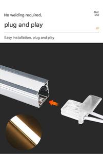 Canal de tira de canal de luz 11*10mm, difusor lineal de PMMA cubierta de PC de plástico perfil de aluminio LED de aleación para accesorios de armario - Product Image 4