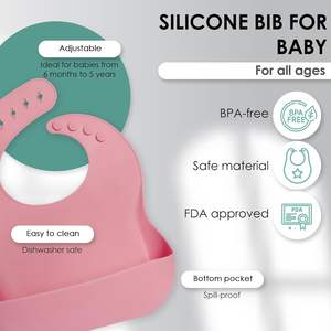 Nouveauté 2026 : Articles et produits pour bébés en silicone sans BPA, comprenant des bavoirs mignons, des assiettes à ventouse en silicone et un ensemble d'alimentation avec gobelet. - Product Image 2