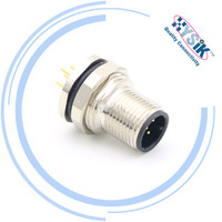 Conector de Montaje en Panel M12 de 3/4/5/6/8/12 Pines con Indicador LED, IP67 Impermeable, USB Tipo-C Hembra, Enchufe para Equipo Industrial