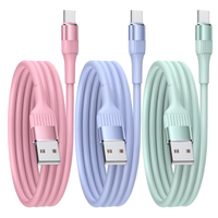 Cable USB Tipo C de Silicona de Carga Súper Rápida, Cable de Carga y Transferencia de Datos USB OTG de Alta Velocidad para Todos los Teléfonos Inteligentes Tipo C