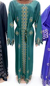 Elegante Abito da donna Abaya Cristallo Africano Abito Arbe Dubai Kaftan taglia unica con <span class=keywords><strong>abbigliamento</strong></span> musulmano a manica lunga - Product Image 2
