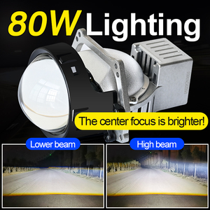 Faros de lente LED óptica dual de alta potencia de 80W, luz de proyector H4 púrpura o azul para lentes de coche H7, bombillas de faro - Product Image 4