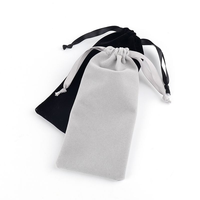 Pochette à lunettes en velours avec cordon de serrage, logo personnalisé, sac de rangement portable pour lunettes de soleil