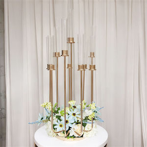 Candelabros de Metal Dorado Elegantes de 10 Brazos para Centros de Mesa de Boda, Decoración de Mesa, Venta al Por Mayor de Fábrica - Product Image 3