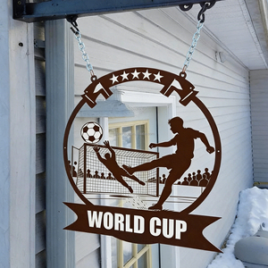 Silhouettes métalliques décoratives murales personnalisées sur le thème <span class=keywords><strong>du</strong></span> football mondial pour la zone des supporters de football, décoration personnalisée - Product Image 2
