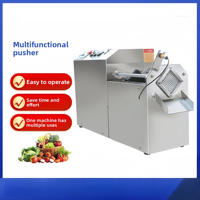 Tijdbesparende, efficiënte, gemotoriseerde, commerciële, multifunctionele groente- en fruitsnijmachine, strokenvormig, roestvrij staal, hoogwaardig