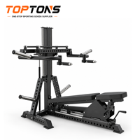 TOPTONS Banc de musculation multifonctionnel 4-en-1 pour presse pectorale et épaules, à charge libre, en acier, équipement de musculation pour salle de sport
