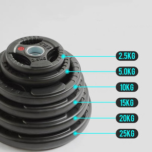 Venta Directa de Fábrica, Discos de Pesas de Goma <span class=keywords><strong>con</strong></span> Logotipo Personalizado, Discos de Pesas de 10 kg y 20 kg <span class=keywords><strong>con</strong></span> Tres Orificios para <span class=keywords><strong>Barra</strong></span>, Entrenamiento Físico - Product Image 4