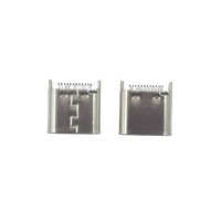 Connecteur femelle USB Type C 24 broches QQX, type à languette 7,3 mm, montage vertical DIP, 12V 5A, coque en acier inoxydable, 30 milliohms