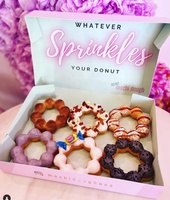 Boîte à donuts mochi violette biodégradable de qualité alimentaire pour macarons, crêpes, pâtisserie, cadeaux, sushi, traiteur, déjeuner, emballage en papier