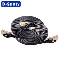 Cable de Red RJ45 Cat 7 de Cobre, Blindado FTP SSTP 32AWG, Cable Ethernet Plano Sólido de Alta Velocidad para Internet y LAN