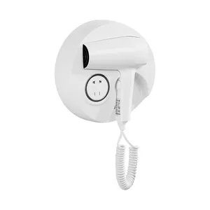 FALIN FL-2113 1600W Wall Mounted Hair Dryer Round Hotel Hair Dryer ABS Plastic Electric Hair Dryer With Shaver Socket
