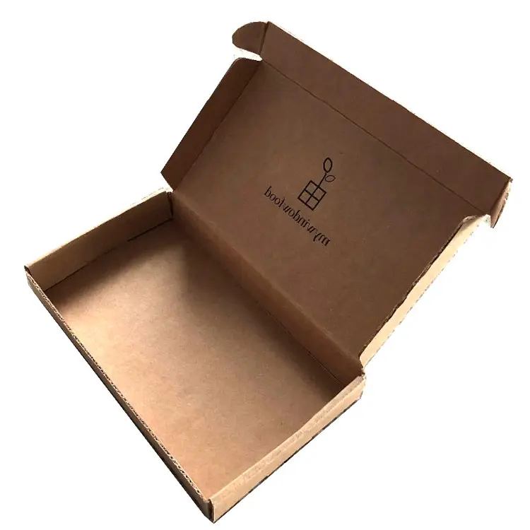 Karton Bergelombang Kunci POS Kecil Dicetak Kardus Coklat Label Pribadi Bahan Mentah Pengiriman Kotak Po