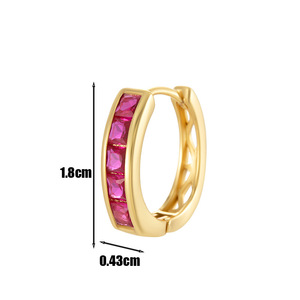 Pendientes de corazón de acero inoxidable YW Huggies coloridos CZ mujeres hombres pendientes de <span class=keywords><strong>aro</strong></span> de oro joyería - Product Image 5