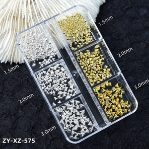 Accesorios para Uñas Estilo Punk Oscuro, Conos de Oro, Plata y Cobre, Remaches Planos, Decoraciones para Uñas de Halloween - Product Image 6