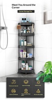 Nouvelle étagère triangulaire en plastique pliable pour salon, chambre à coucher, dortoir, rangement multi-niveaux mobile