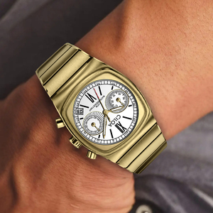 Reloj de Hombre CILOA, Cuadrado Dorado, Personalizable, Aleación, 20mm, Resistente al Agua, Cuarzo, Lujoso, Regalo, Alta Calidad, Moderno, Nuevo - Product Image 5