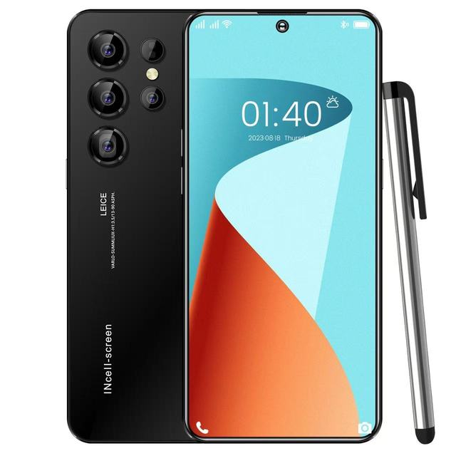 Hot Selling 4G AI Android Smartphone S23 Ultra Real Fingerprint Quick Unlock GPS 16G+1T Global Version Smart Phone with Pen