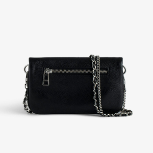 <span class=keywords><strong>Sac</strong></span> à bandoulière en PU <span class=keywords><strong>noir</strong></span> <span class=keywords><strong>avec</strong></span> fermeture éclair et chaîne, pochette diagonale <span class=keywords><strong>avec</strong></span> deux sangles, doublure en polyester, style tendance - Product Image 5