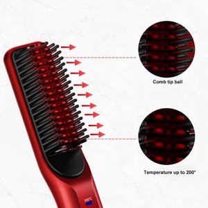 Peigne chauffant sans fil pour cheveux, mini-outils de coiffage pour barbe, brosse lissante rechargeable sans fil pour voyage - Product Image 3