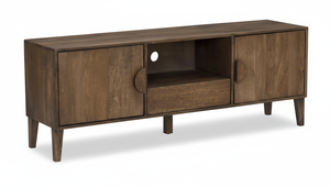 2 Door & 1 Drawer TVC with plain doors and round handles Luxury Antique Traditional Solid Wood Handmade - Product Image 4